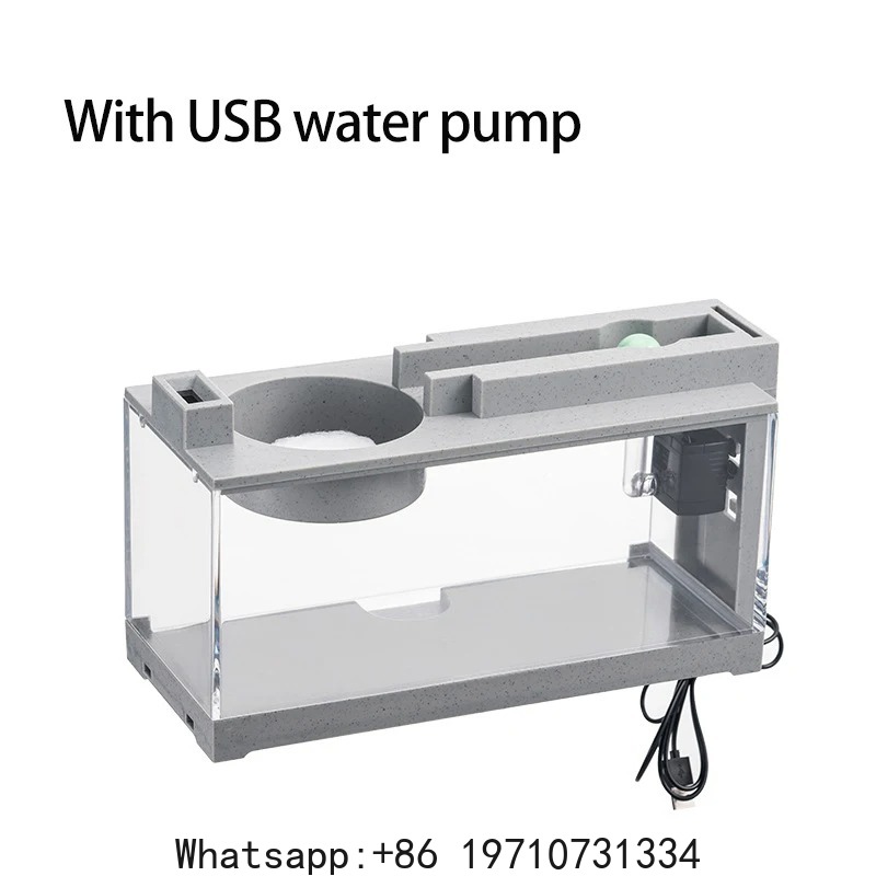 Fish Aquarium Home - 水族館の水槽キット内蔵酸素バーUSBミュートフィルター付きライトストリップ多機能オフィスデスクトップホームオーナメント装飾品