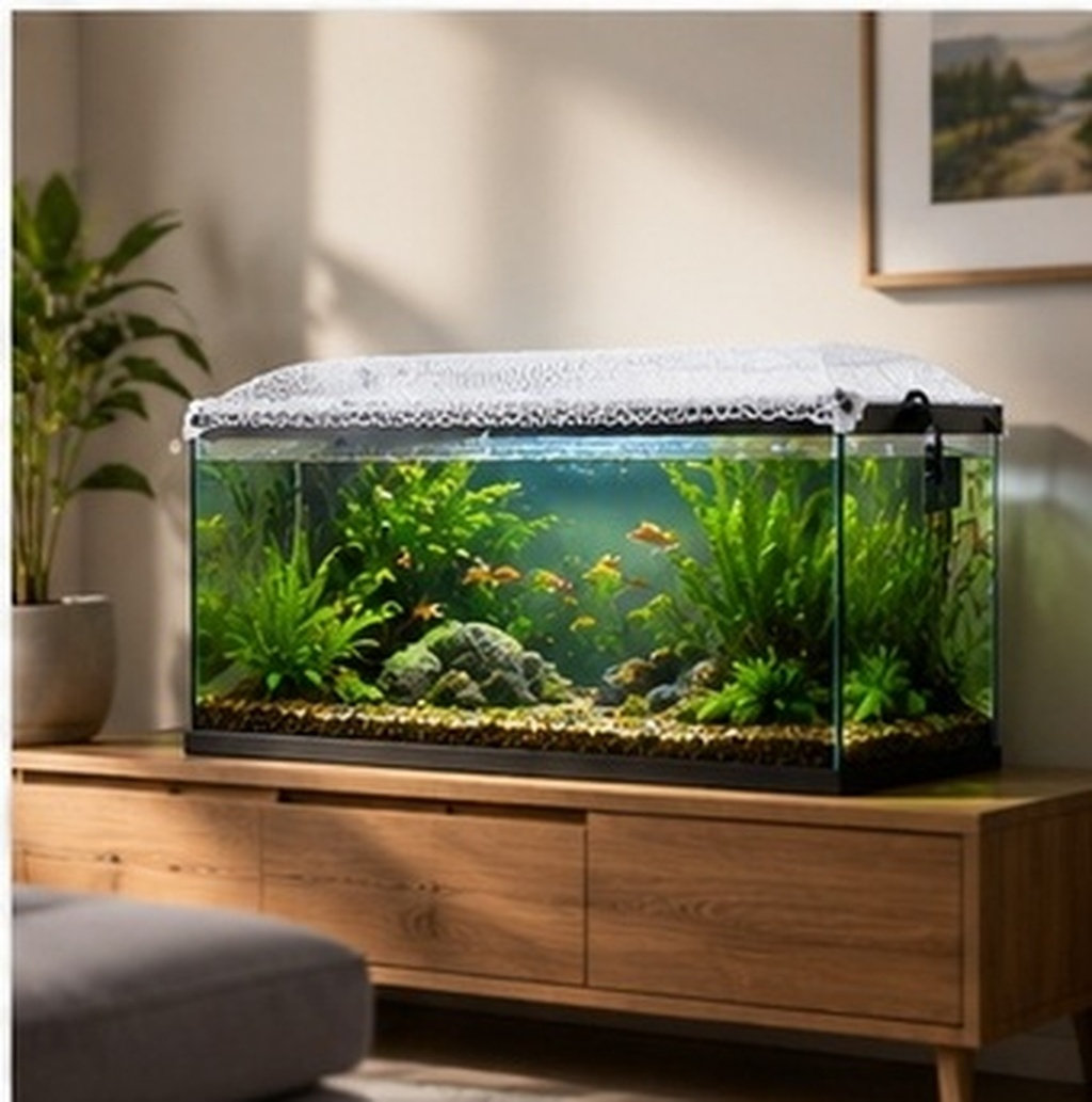 Aquarium Fish Keeping - 水槽用ナイロン製魚保護ネット 40x20cm、魚の飛び出し防止用、プラスチック製