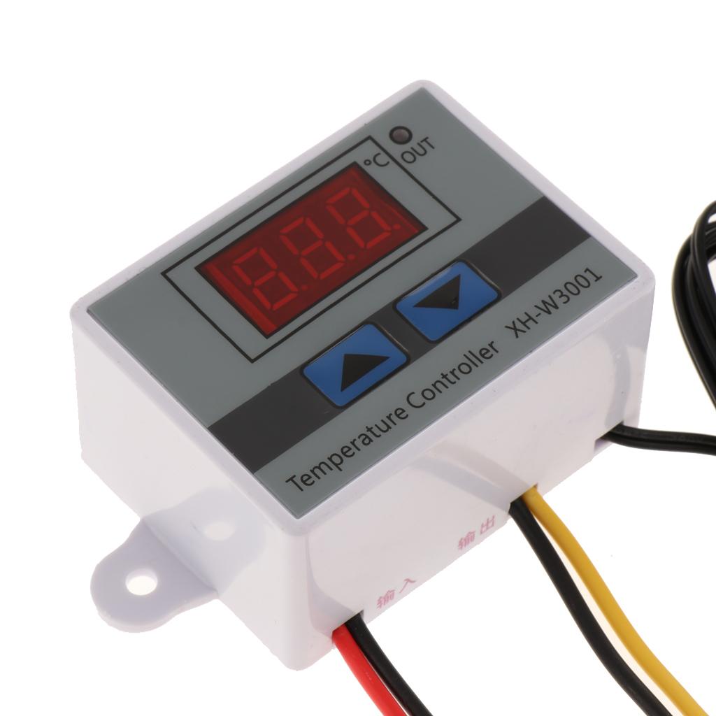 Aquarium Plants - 防水プローブ付き温度センサーコントローラー、デジタルサーモスタットスイッチ、24V 10A、水槽や種子の発芽に使用。
