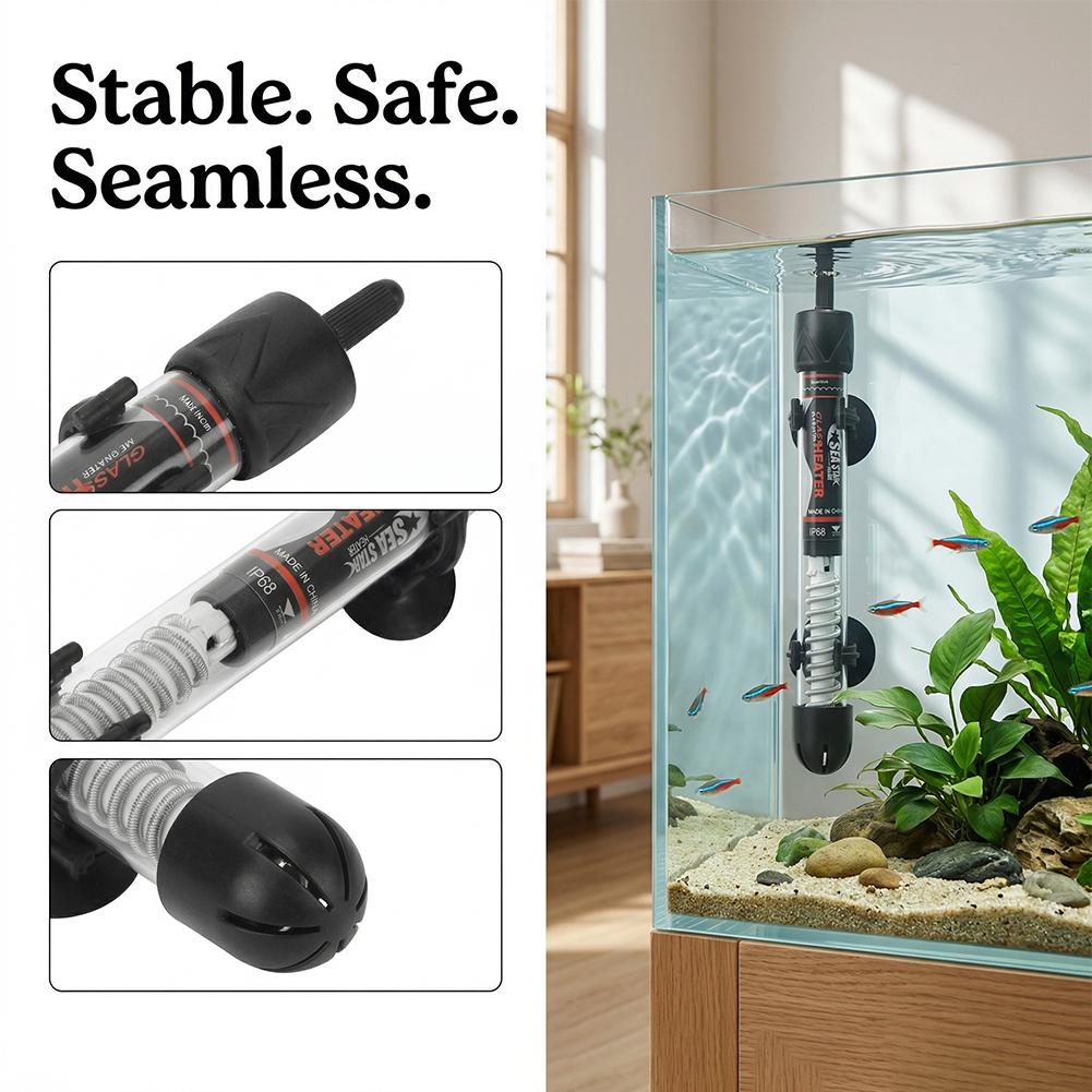Fish Tank Heater - EU水槽ヒーター 25W/50W/100W/200W/300W 水中ヒーター 恒温加熱棒 水槽必需品