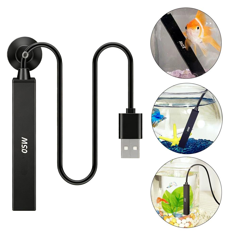 Fish Tank Heater - ミニ USB 水族館ヒーター 5V 自動定温加熱ロッド小型水槽ベタボウルナノ水槽用安全