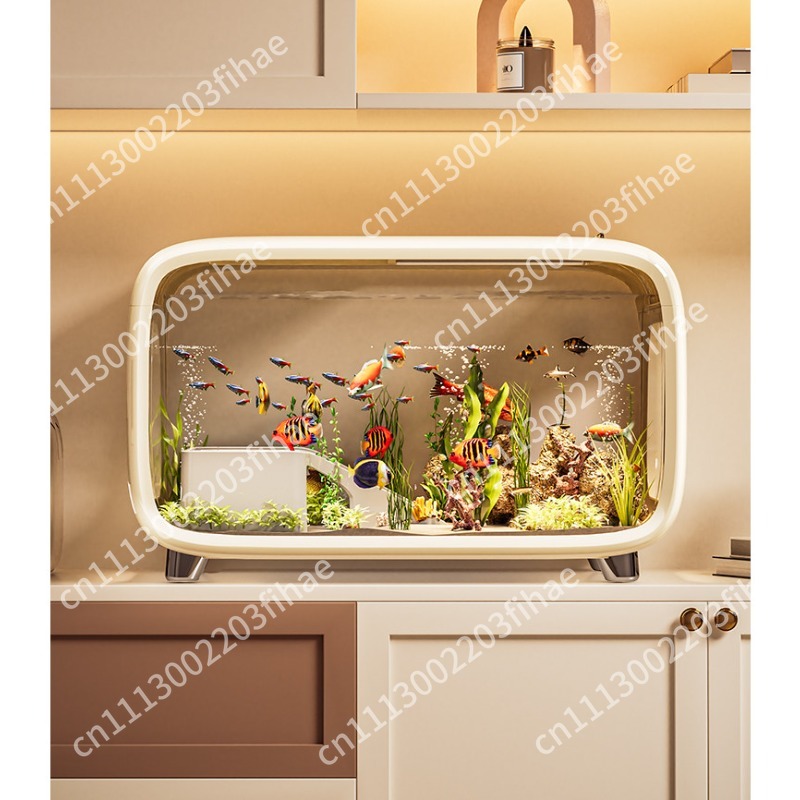Fish Tank Filter - 水槽家庭用リビングルーム生態造園フルセットフィルター酸素発生器、小型カメ水槽