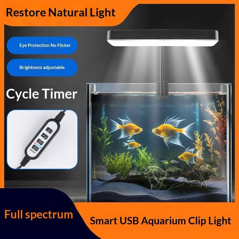 Aquarium Plants - フルスペクトルLED水槽ライト 360度調整可能 タイマー付き 水草育成ライト
