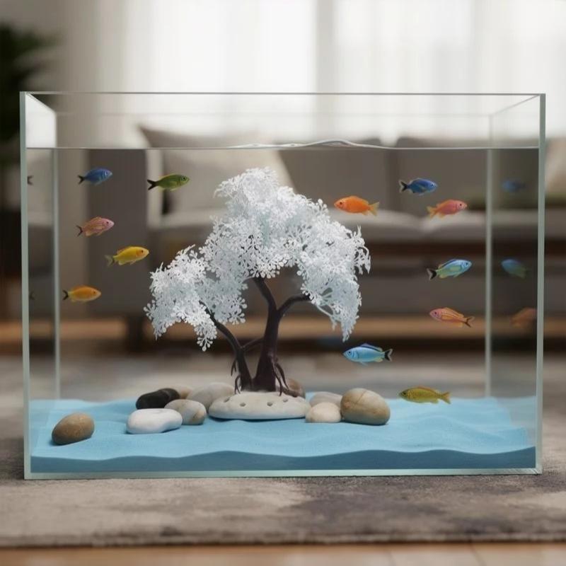 【人工白い盆栽、柔らかい質感で葉が落ちにくい、ベタ魚の水槽の - Betta Fish Tank のレビューと価格