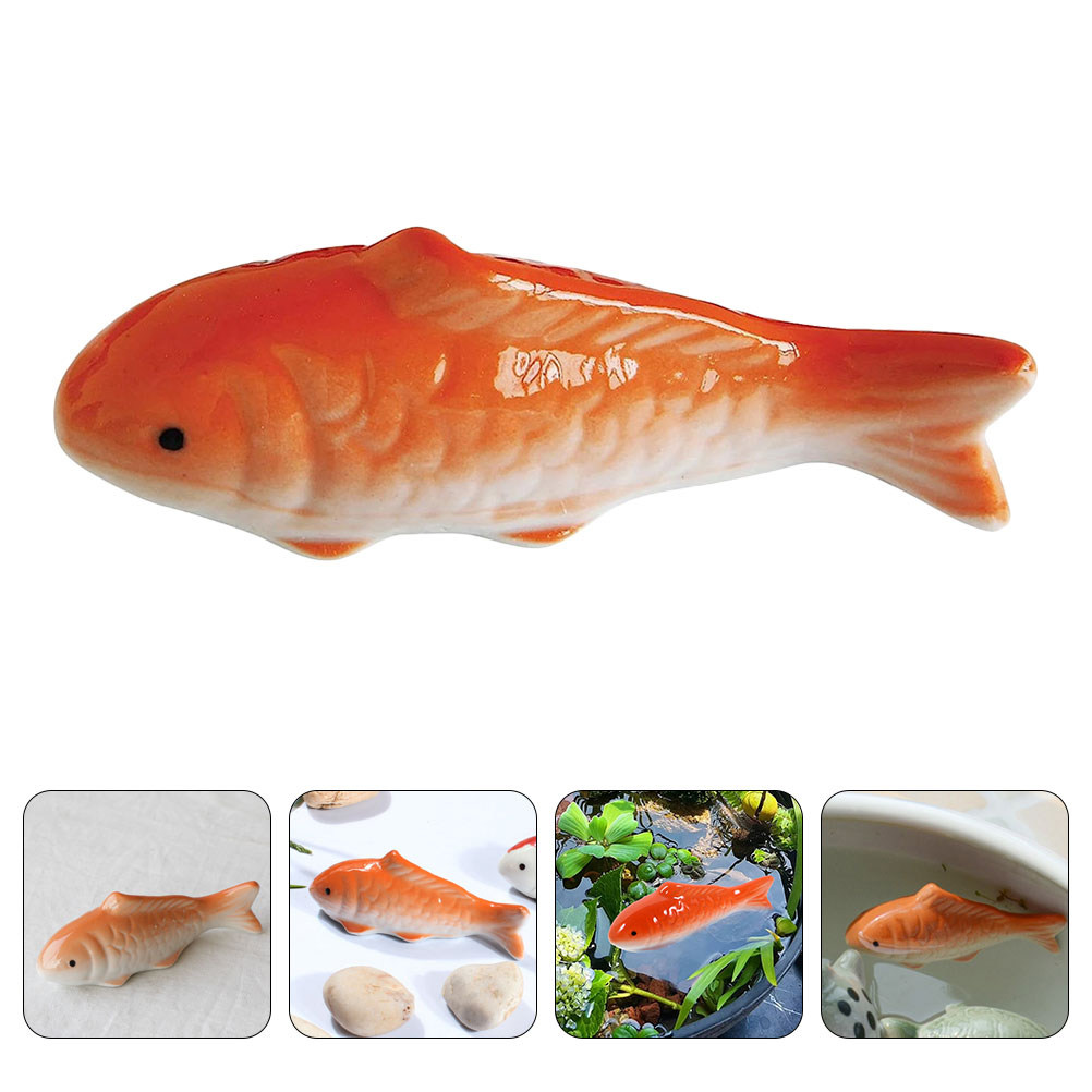 3個入り、耐候性セラミック製、水に浮かぶ魚の装飾品。池、水槽 - Aquarium Decor のレビューと価格