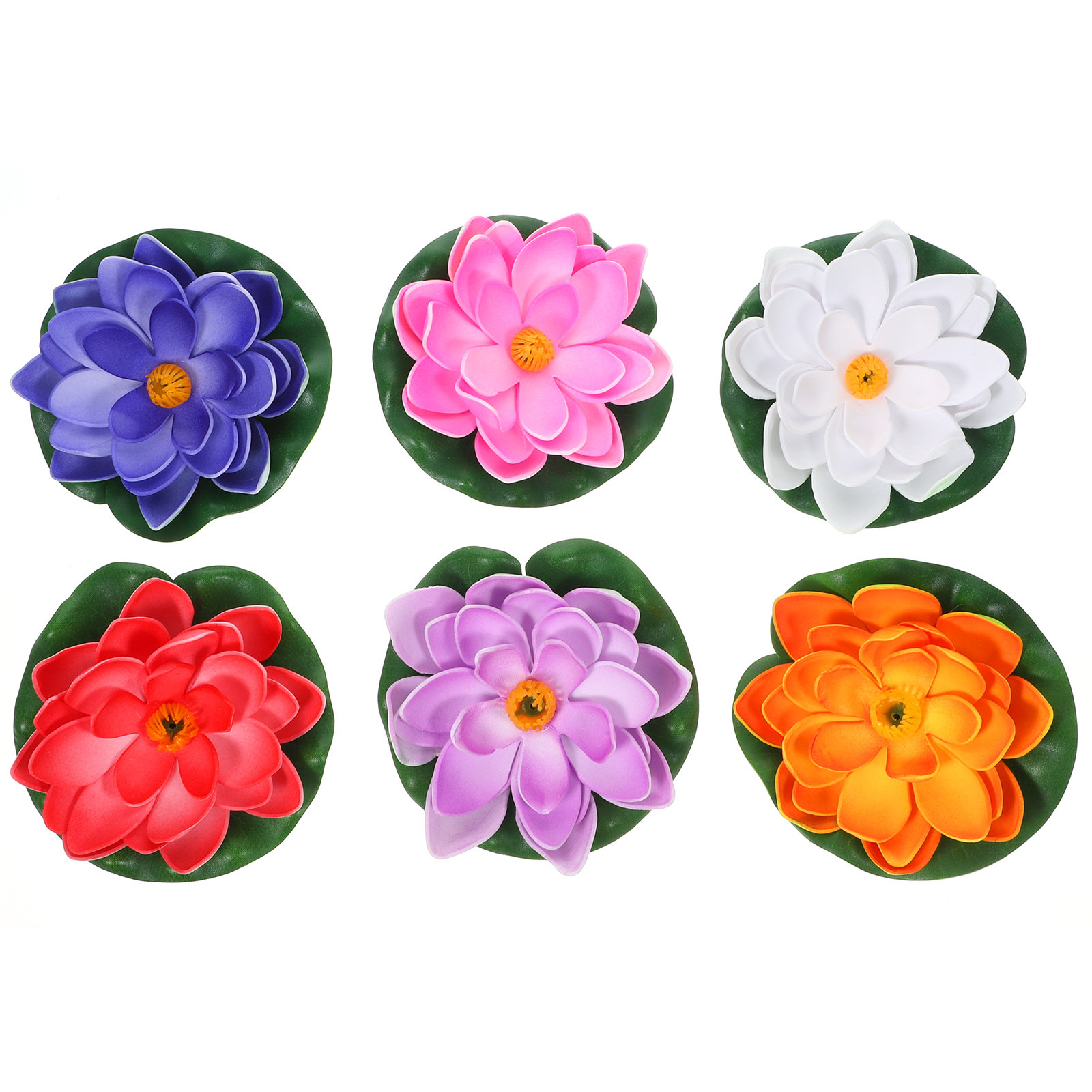 6個入り 人工蓮の花（浮かせるタイプ） EVA素材製。庭の池 - Aquarium Decor のレビューと価格
