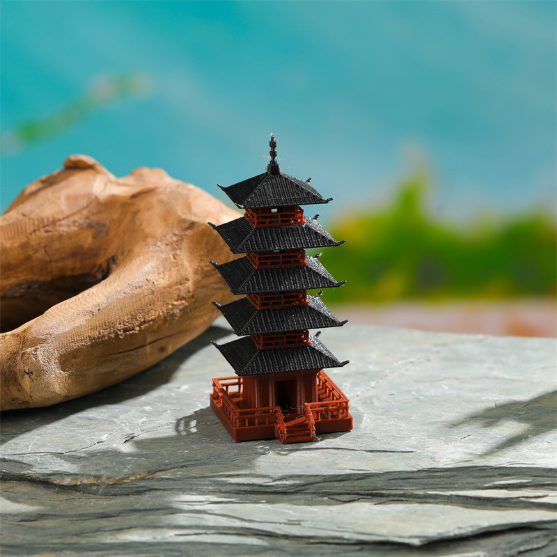 庭の水族館盆栽装飾ミニ塔像中国古代建物モデルパビリオン装飾シ - Aquarium Plants のレビューと価格