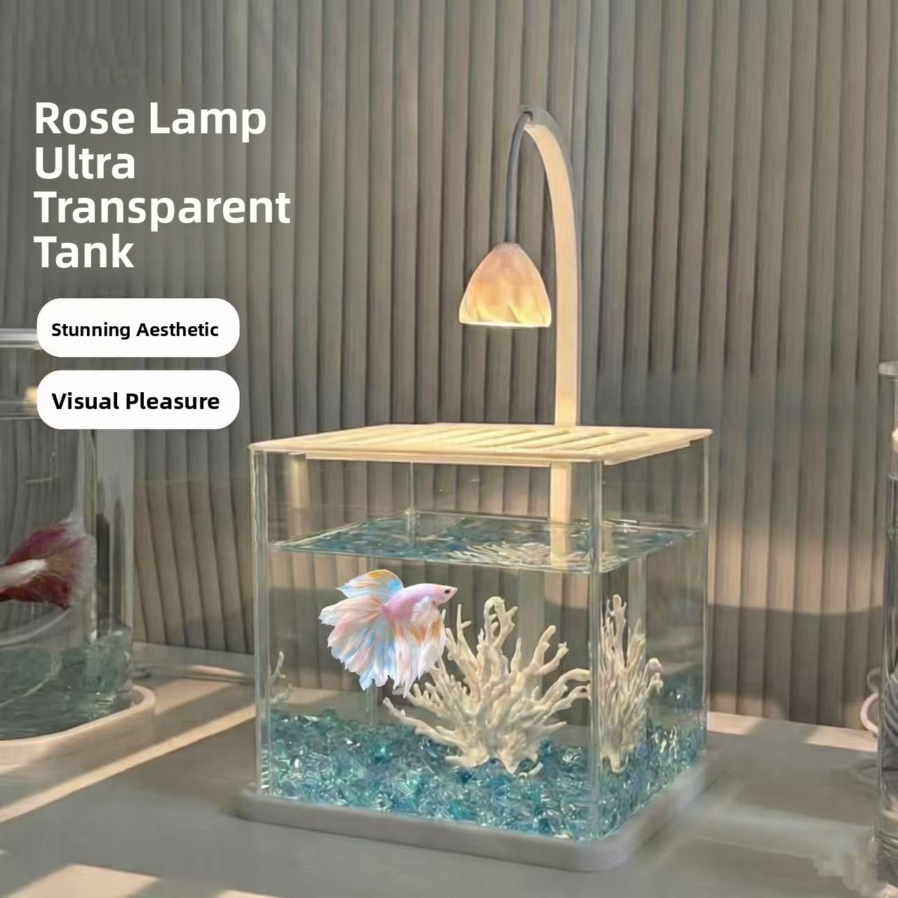 アクリル製水槽 アイスクリスタル風景 デスクトップエコフレン - Betta Fish Tank のレビューと価格