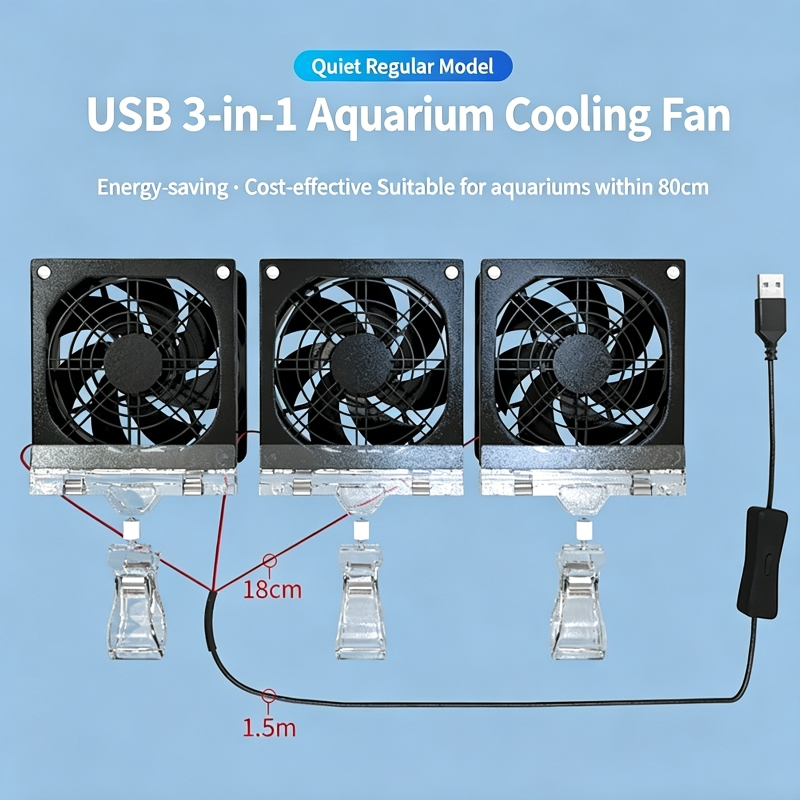 高速冷却ファン 角度調整可能 水槽風速冷却ファン USB水槽 - Fish Tank Heater のレビューと価格