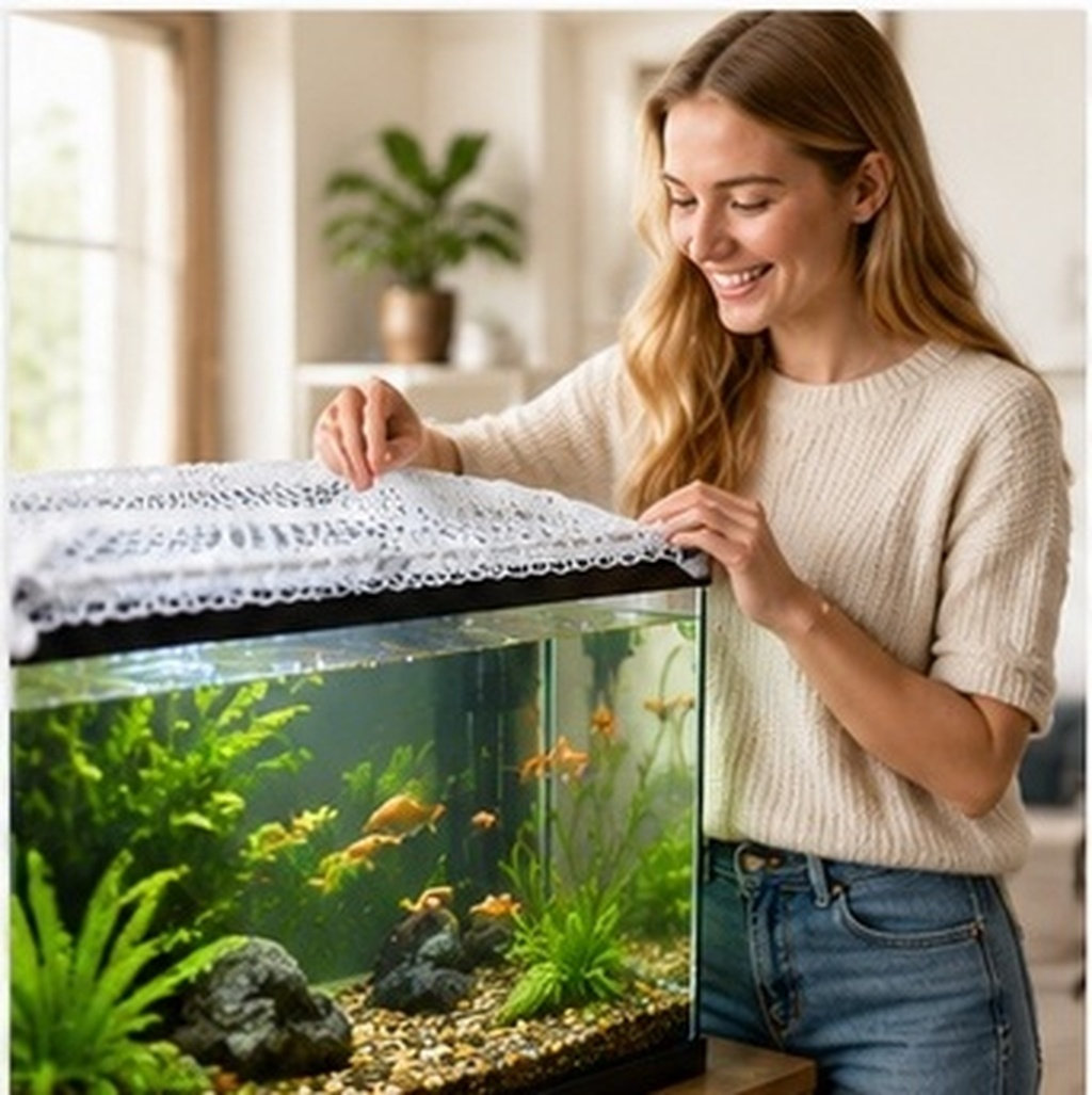 40x20cmのナイロン製水槽用メッシュネットカバー。魚の飛 - Aquarium Fish Keeping のレビューと価格