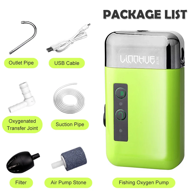 3L/分の流量で充電可能な魚用エアポンプ。スマートセンサー搭 - Aquarium Fish Tank のレビューと価格